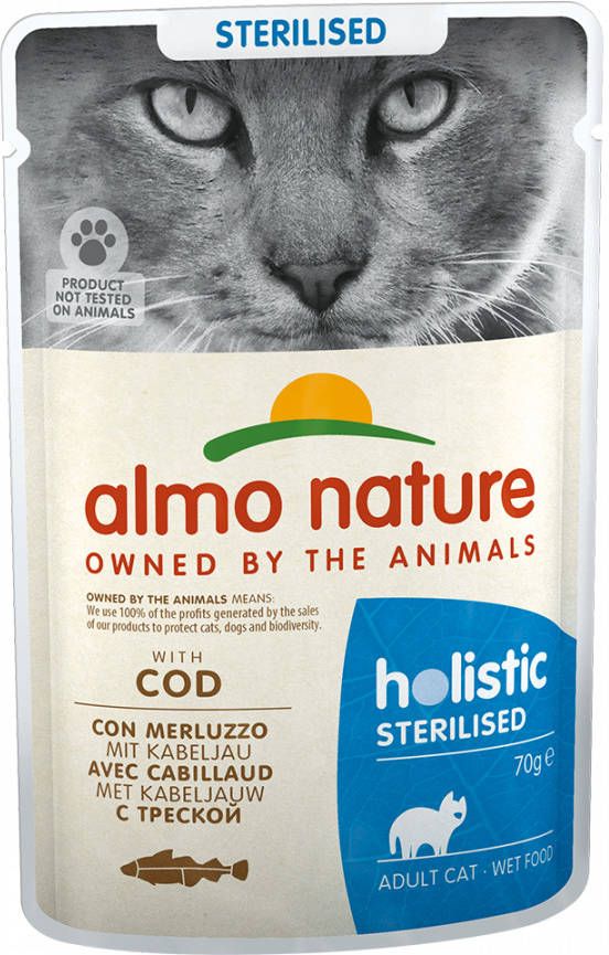 Holistic Almo Nature Sterilised Zalm & Rijst Kattenvoer Bestel ook natvoer 6 x 70 g Almo Nature Sterilised Kabeljauw