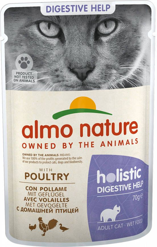 Holistic 20 + 4 gratis! 24 x 70 g Almo Nature Natvoer Digestive Help met Gevogelte
