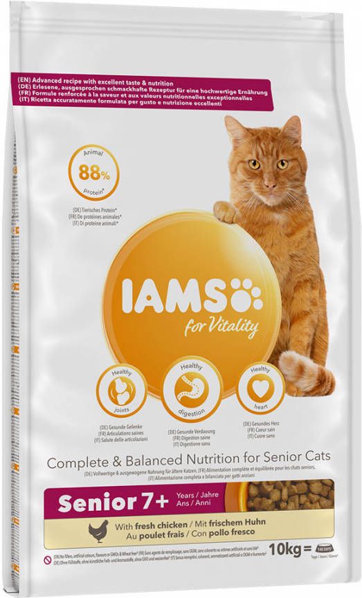 Iams 10% korting! Vitality droogvoer 10 kg Senior & Mature