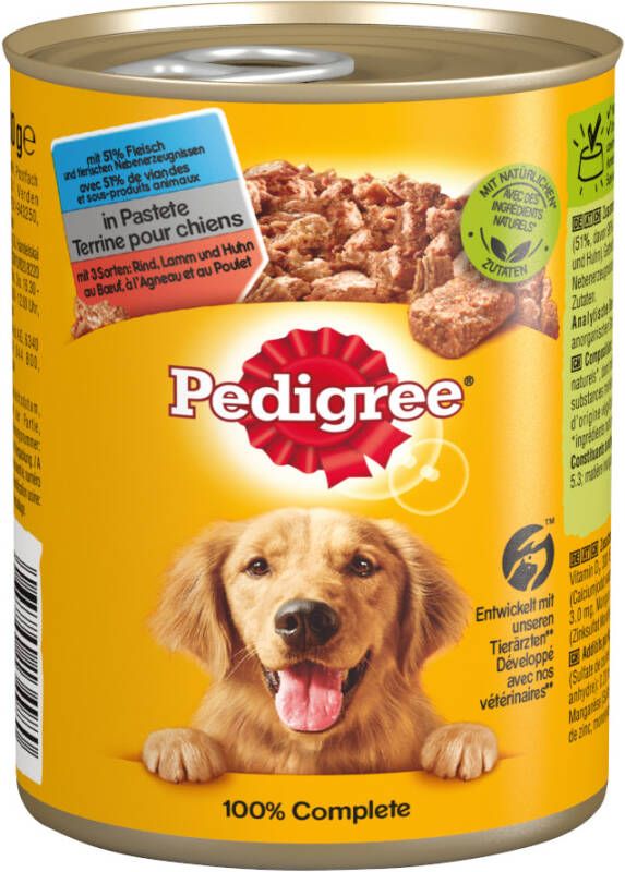 Pedigree 18 + 6 gratis! 24 x 400 g Adult Natvoer Adult Classic Drie Soorten Vlees