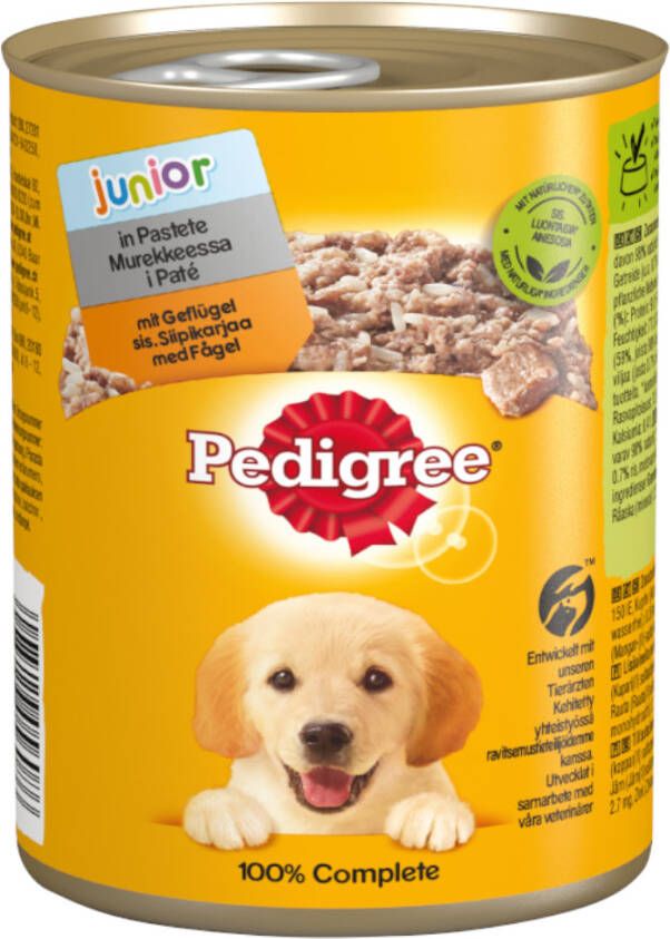 Pedigree 15% korting! 12 x 400 g Adult Classic Junior Classic Gevogelte & Rijst