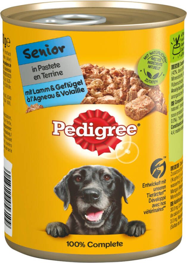 Pedigree 18 + 6 gratis! 24 x 400 g Adult Natvoer Senior Classic Lam & Gevogelte