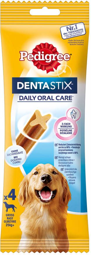 Pedigree 30% korting! Dentastix Dagelijkse Gebitsverzorging 4 Stuks voor grote Honden(154 g )