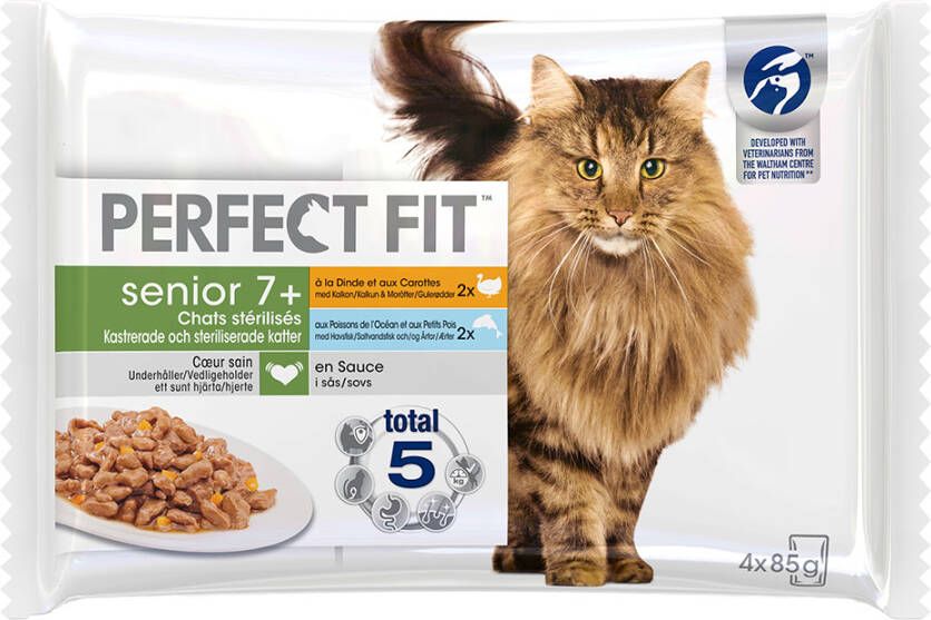 Perfect Fit 15% korting! Op een zak Natvoer Kalkoen met Wortelen & Witvis met Erwten 52 x 85 g