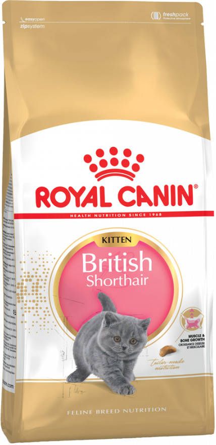Royal Canin Kattenvoer Kitten Proefpakket British Shorthair Kitten t/m 12 Maanden(2 kg)+ 12 x 85 g natvoer