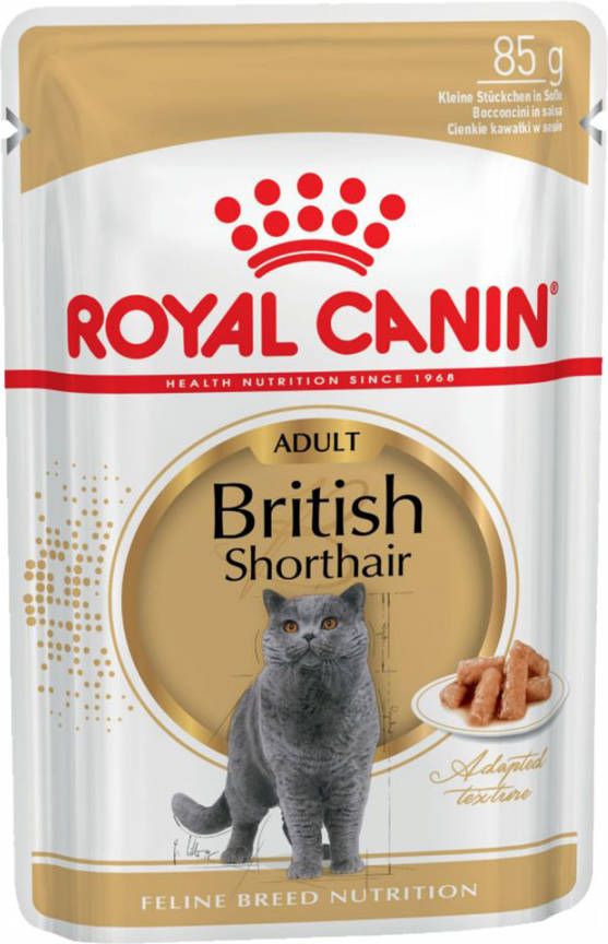 Royal Canin British Shorthair Adult Kattenvoer Bestel ook natvoer 12 x 85 g British Shorthair