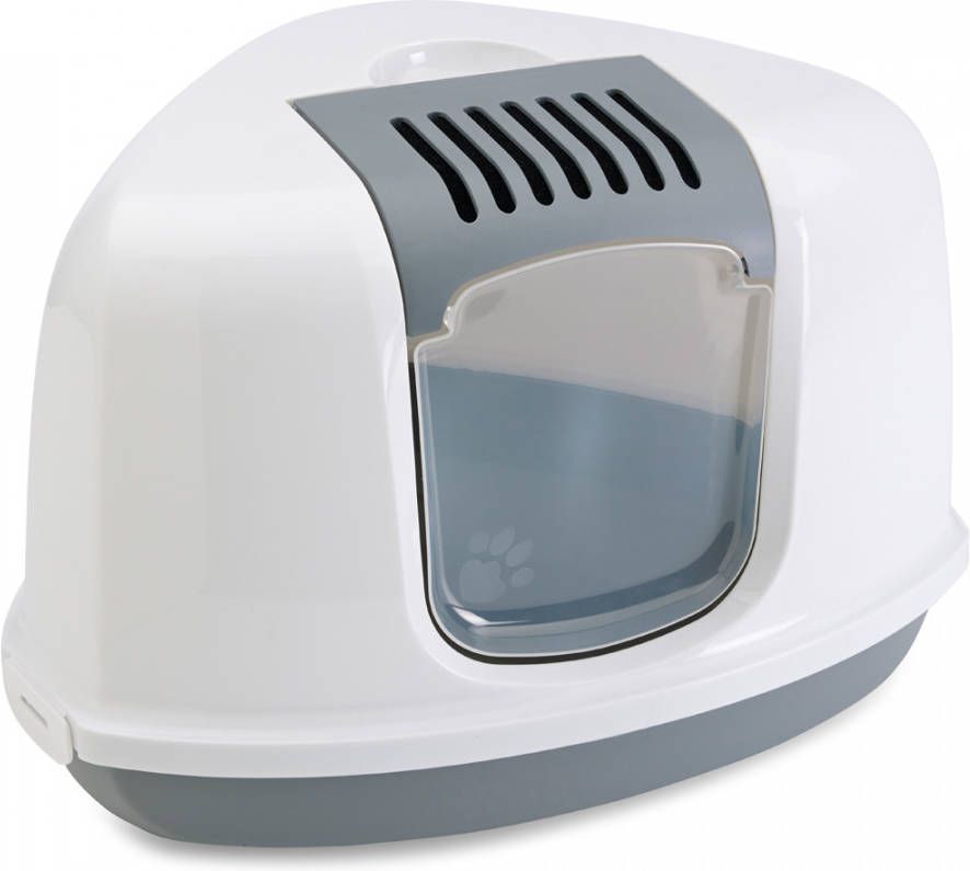 Savic Nestor Corner Kattenbak Wit/Grijs 58, 5 x 45, 5 x 40 cm