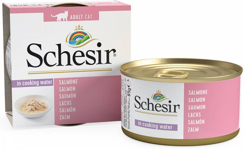 Schesir 5 x 85 g Natural met rijst + 1 x 85 g GRATIS! Zalm