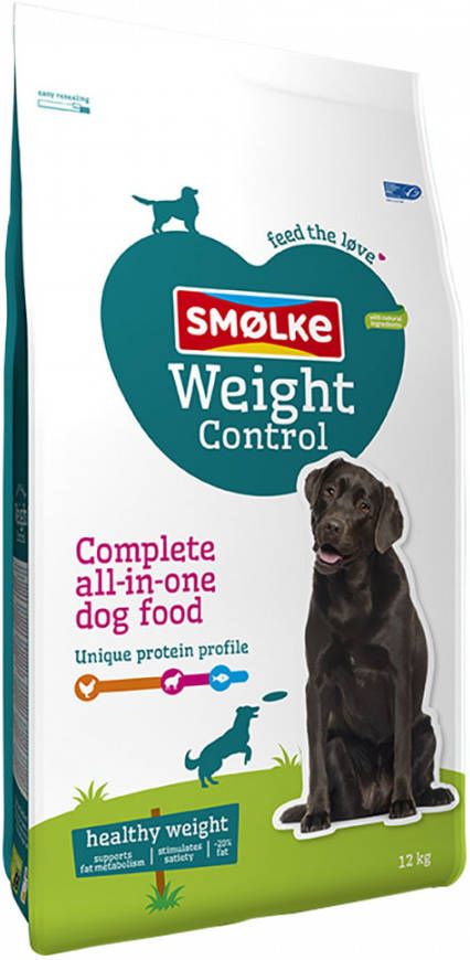 Smolke Weight Control Kip&Lam&Vis Hondenvoer 12 kg Gecastreerd/Overgewicht