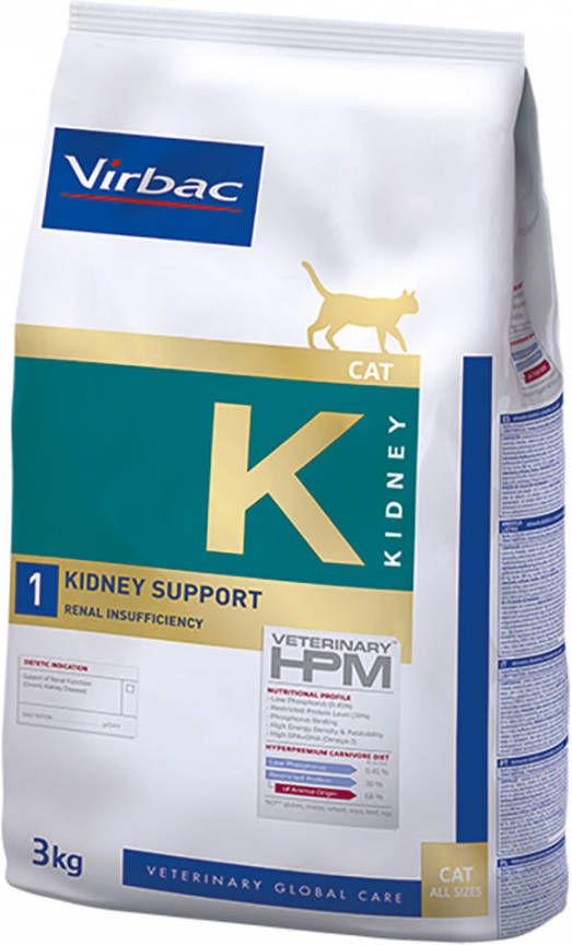 Virbac 2x3kg Vet Veterinary HPM Cat Kidney Support Kattenvoer