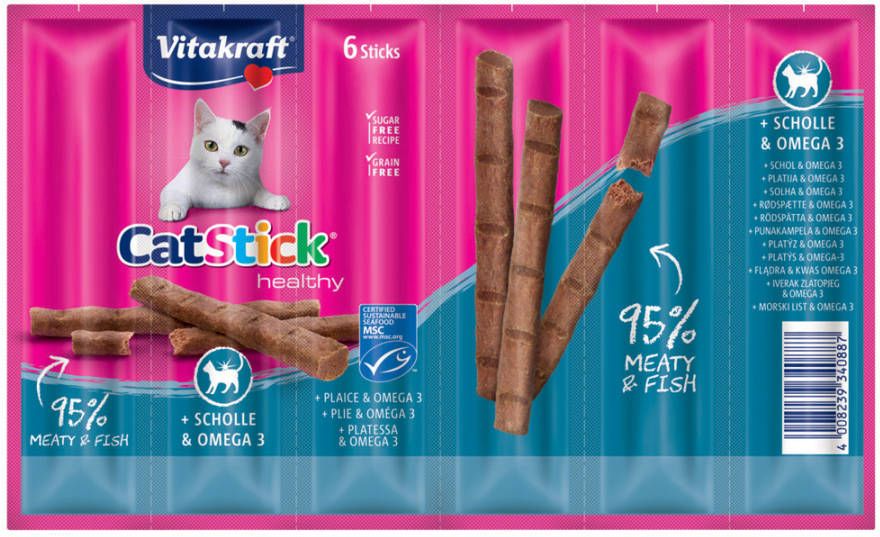 Vitakraft 20 + 4 gratis! 24 x 6 g Cat Stick Mini Schol & Omega 3(24 x 6 g )