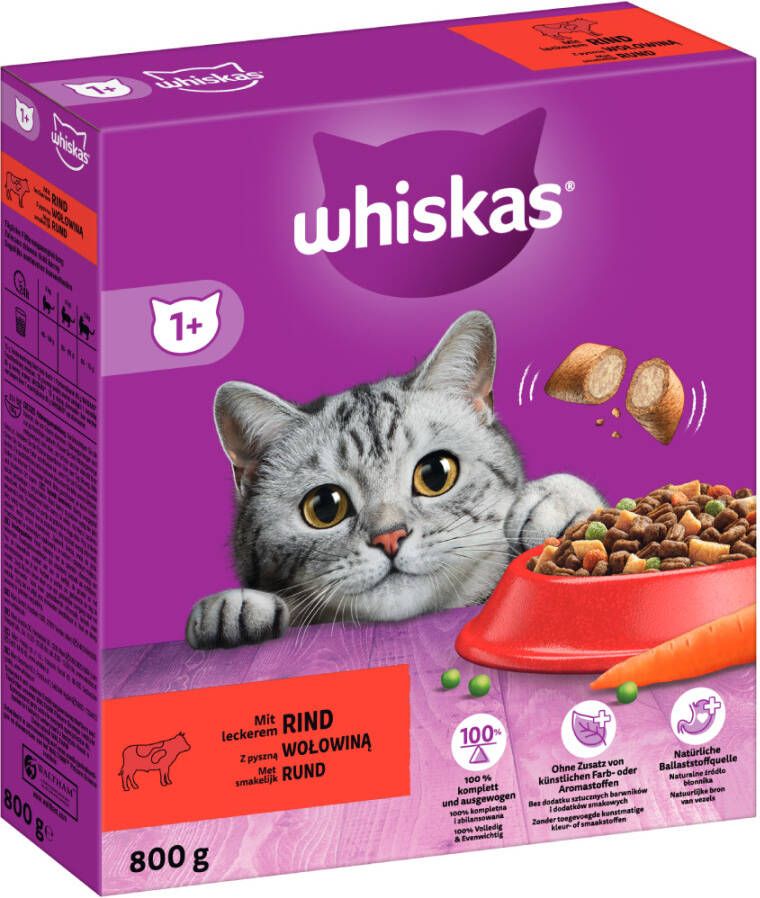 Whiskas 15% korting! droogvoer 1+ Rund