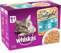 Whiskas 10 + 2 gratis! 12 x 85 g/100 g 1+ Adult Pure Delight Klassische Auswahl in Gelee(12 x 85 g )