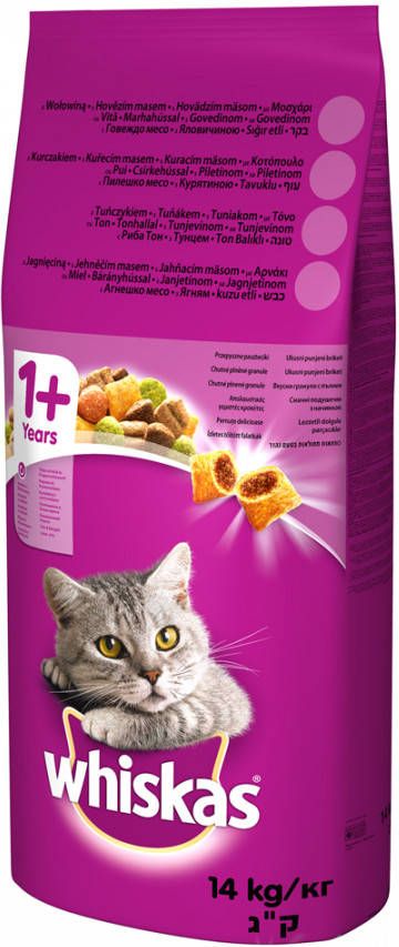 Whiskas 23 kg + 5 kg gratis! 28 kg Kattenvoer 1+ Kip