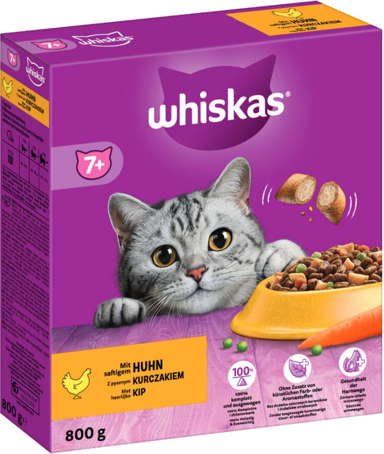 Whiskas 15% korting! droogvoer 7+ Senior Kip