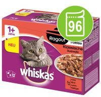 Whiskas 1+ Casserole/Ragout Selectie in Gelei Kattenvoer 48 x 85 g Klassieke selectie in Gelei
