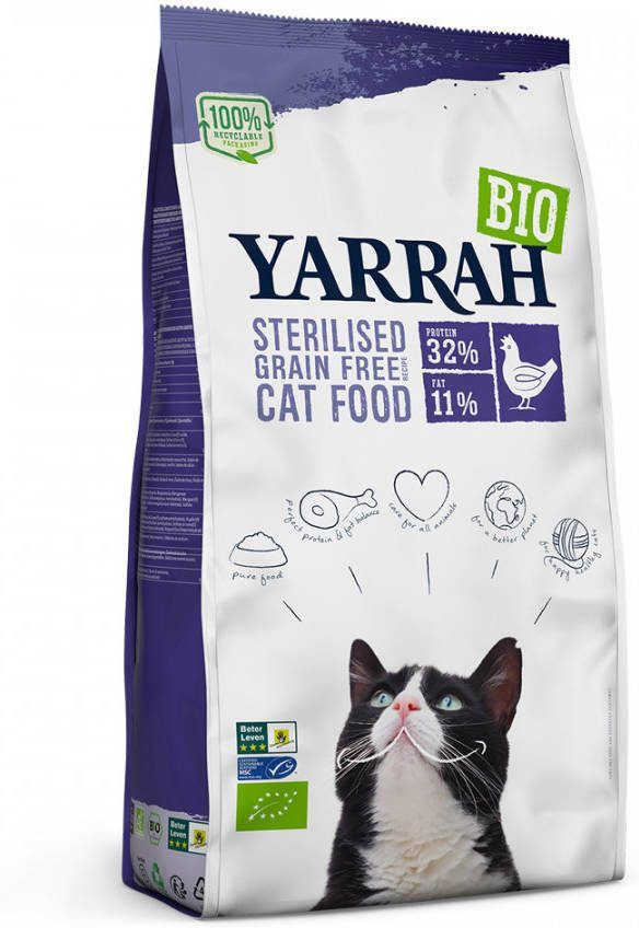 Yarrah Biologisch Grain Free Gesteriliseerd Kip Kattenvoer 2 kg
