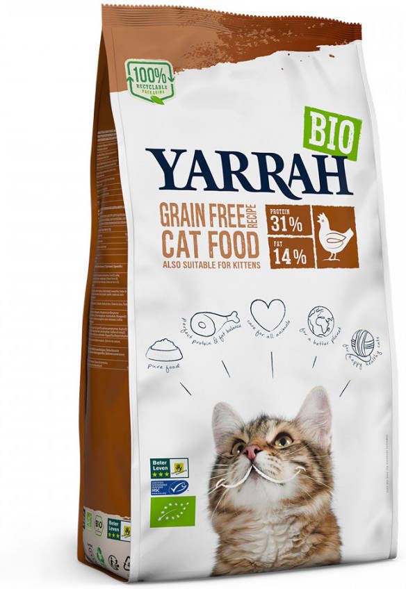 Yarrah 15% korting! 700 g/800 g Bio Kattenvoer met Bio kip & vis graanvrij(800 g )